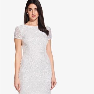 BEADED COCKTAIL DRESS IN IVORY